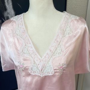 Vintage Pink Satin PJ set
